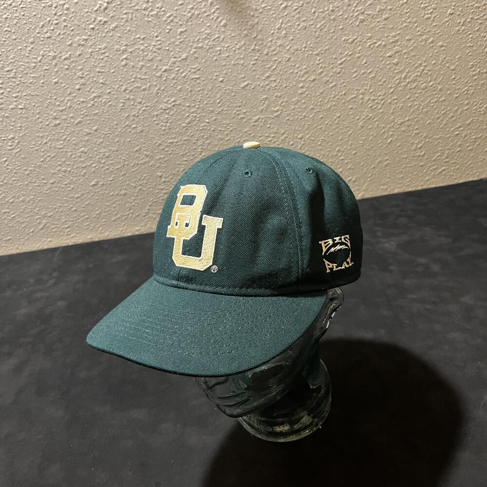 Vintage Baylor Bears Hat USA Snapback Wool Block Head Green NCAA Football 90s